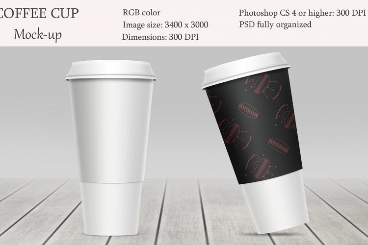 Coffe cup mockup. Package mockup.