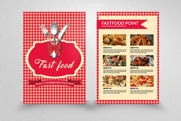 Double Sided Food Menu Flyer