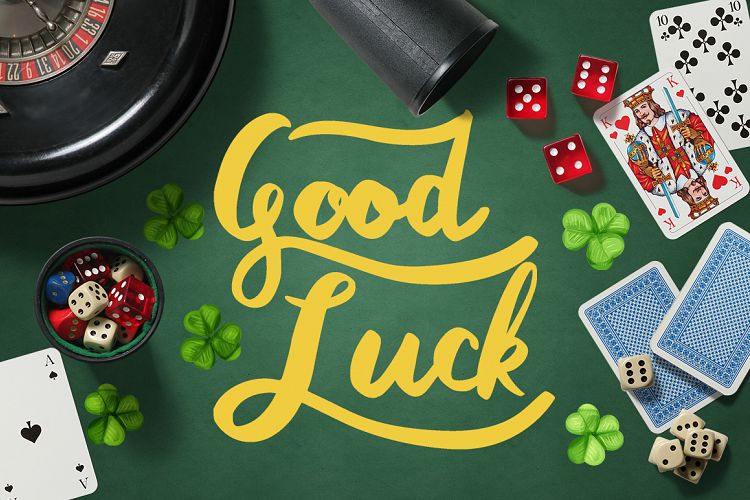 Good Luck - clover top view objects