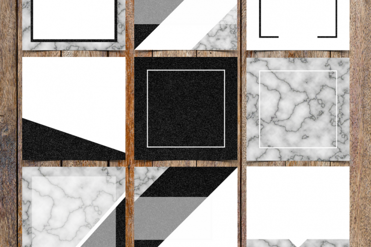 Marble and Black Glitter Instagram Template Pack