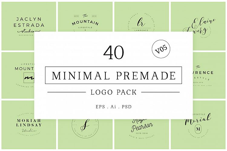 Minimal Premade Logo Bundle V05