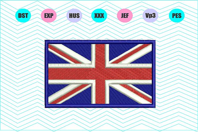 Union Jack British United Kingdom Flag Embroidery Design