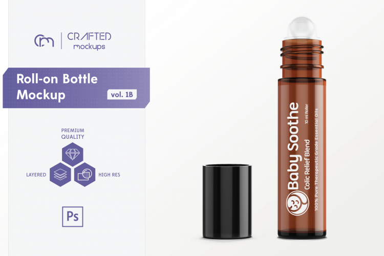 Download Roll-on Bottle Mockup v. 1B (205797) | Products | Design Bundles