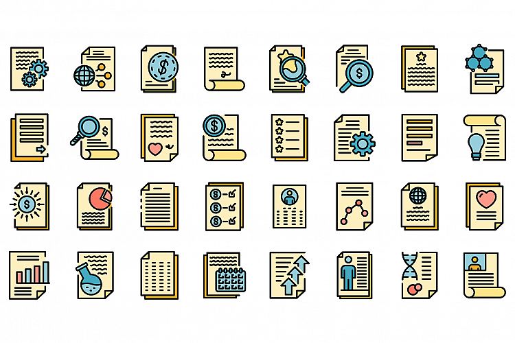 Reporter icons set vector flat example image 1