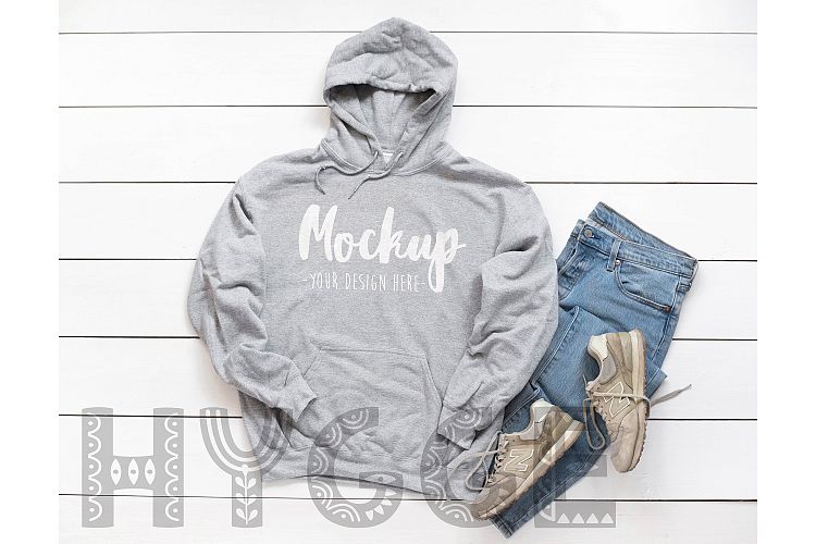 Download Gildan 18500 Mockup Athletic Heather Hoodie Mockup Winter