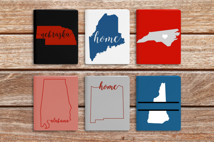 50 US States SVG File Cutting Template Bundle