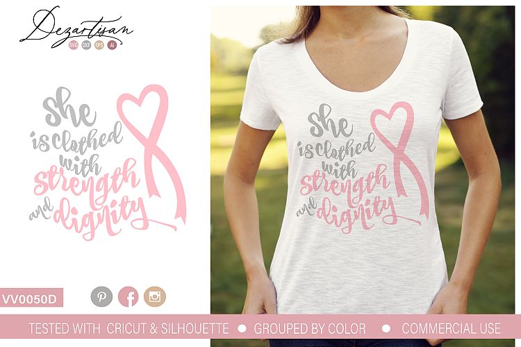 She is clothed in strength and dignity SVG DXF cut file