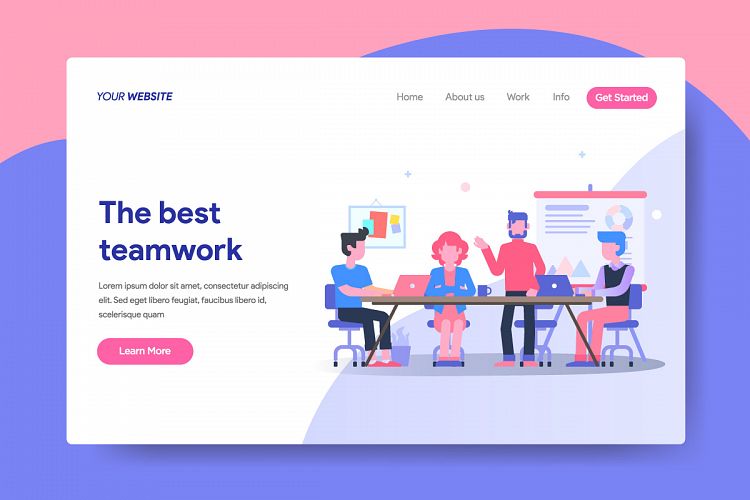 Landing page template of Business Team Concept