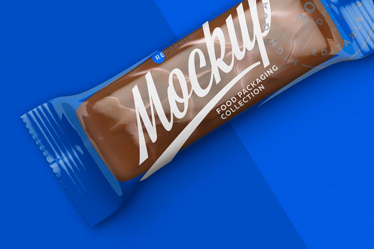 Transparent Chocolate Bar Mockup 50g