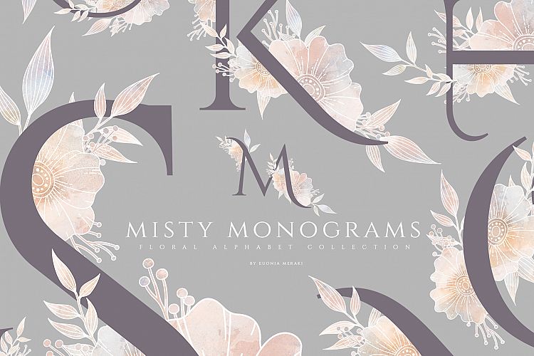 MISTY - Floral monograms set