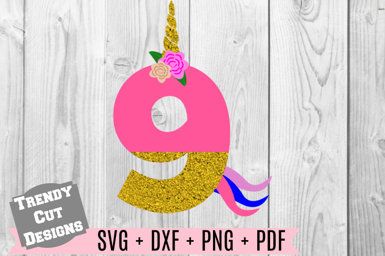 9th Unicorn Birthday SVG