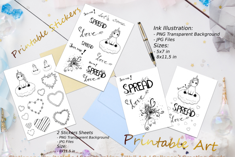 Spread Love Quote Ink Set