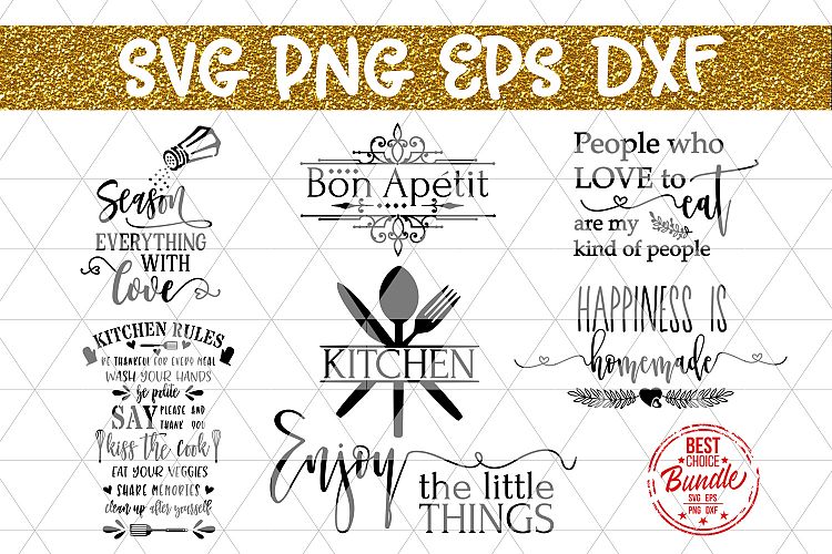 Kitchen Bundle SVG File, Kitchen Sign Sayings DXF PNG EPS