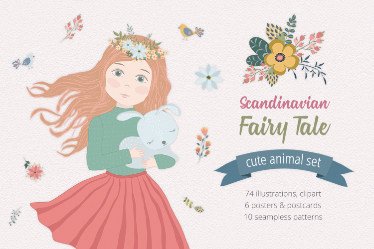 Scandinavian Fairy Tale Illustration Set