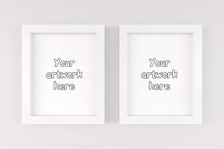 Two vertical white frames mock up