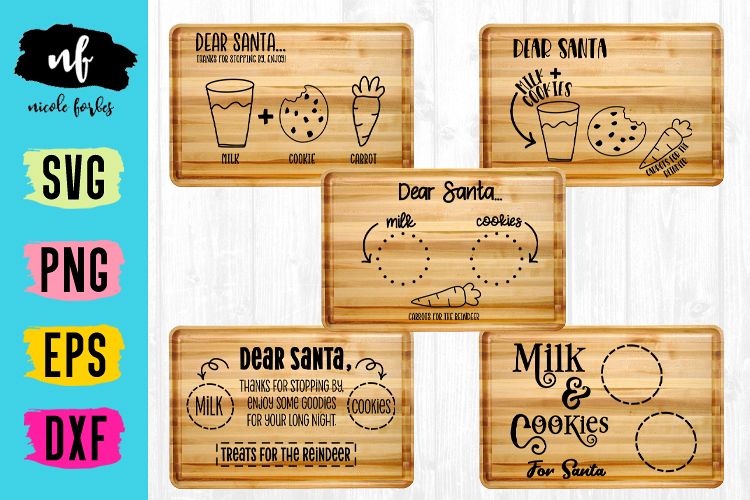 Download Santa Cookie Cutting Board SVG Bundle