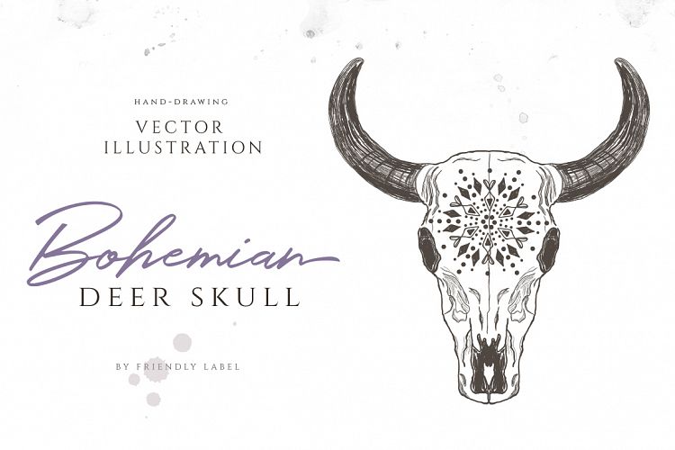 Bohemian Deer Skull