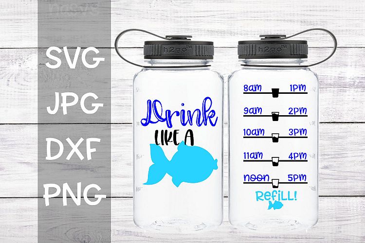 Drink like a fish, water tracker, SVG