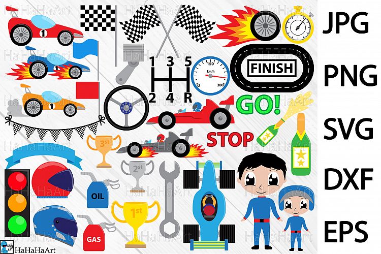 Race Car Designs - Clip art / Cutting Files - 79c