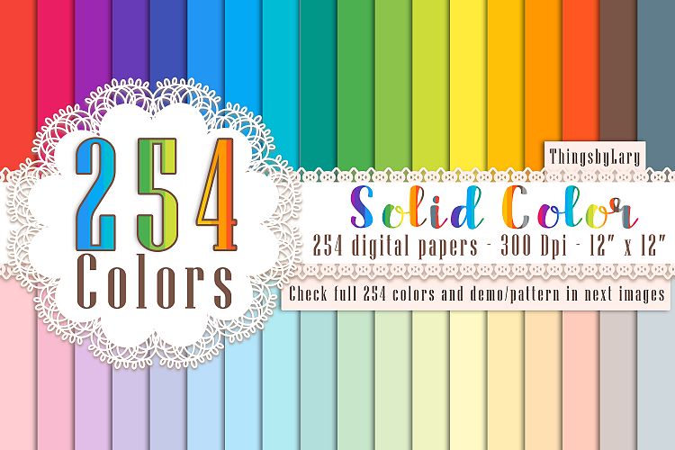 254 Solid Color Digital Papers, Wedding Kit, Shabby Chic Kit