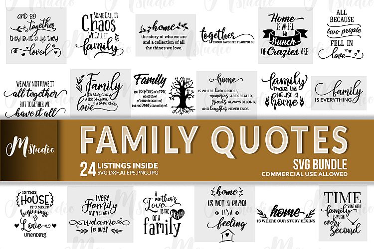 Download Family Quotes svg bundle (183848) | Cut Files | Design Bundles