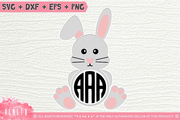 Cute Bunny Monogram | Rabbit Monogram | SVG, DXF Cut File