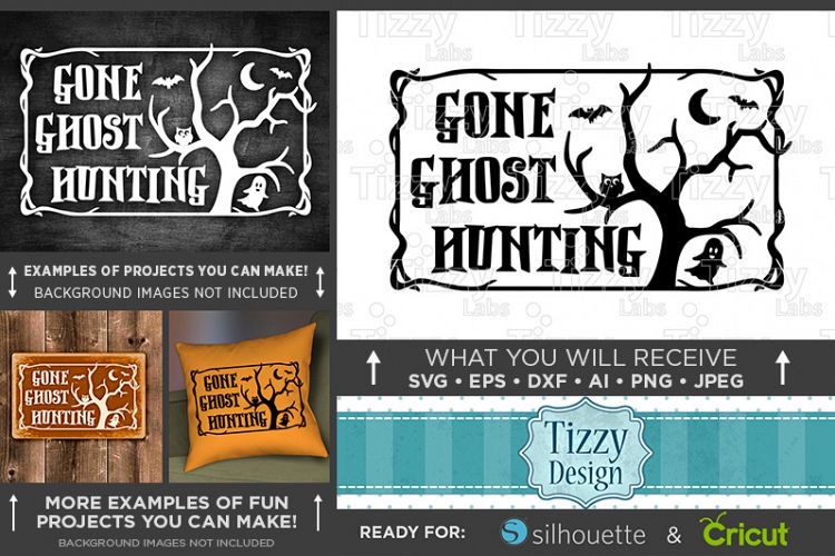 Halloween Svg files - Gone Ghost Hunting Svg File - 4032