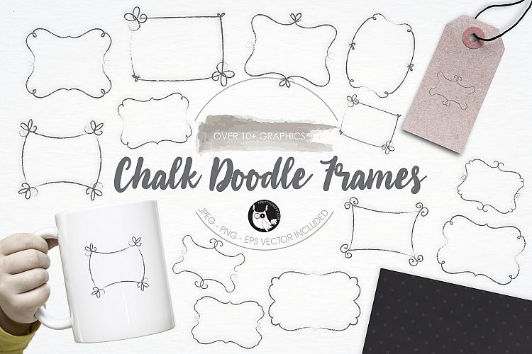 Chalk Doodle Frames graphics and illustrations