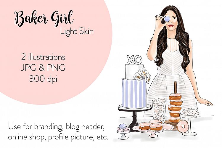 Fashion illustration - Baker Girl - Light Skin