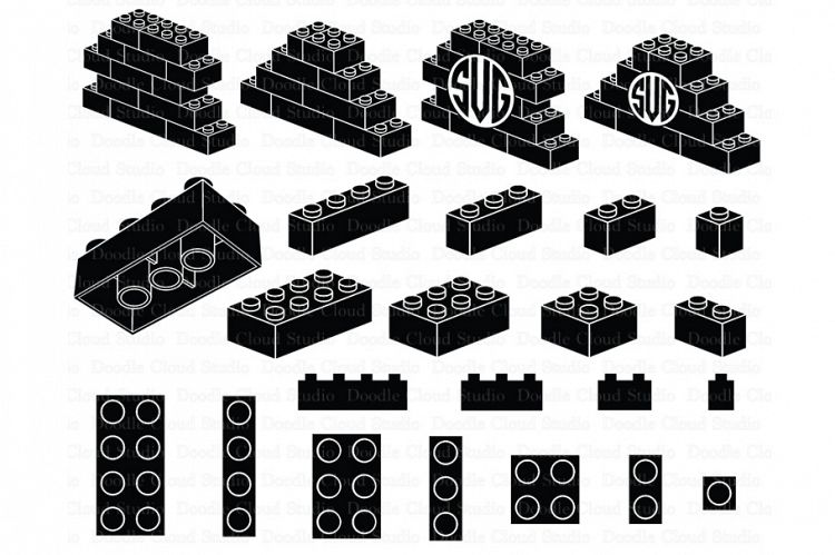  Lego SVG, Building Blocks SVG, Lego Bricks SVG, Monogram.