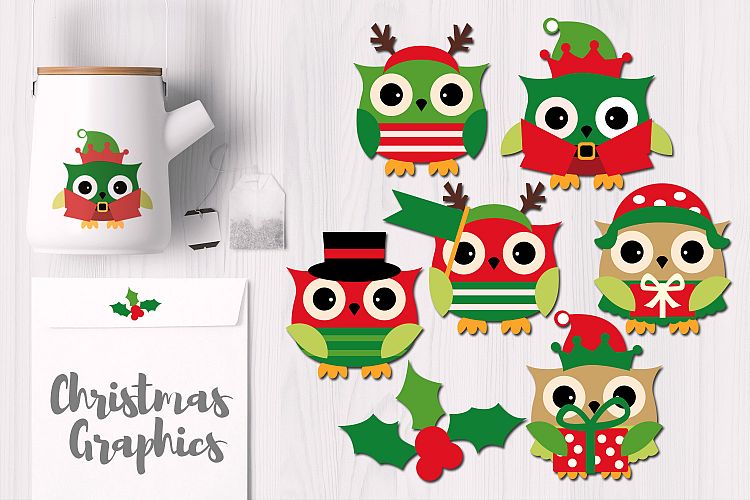 Owl December Christmas Graphics