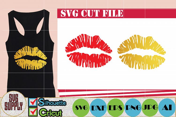 Gold Lips SVG Cut File