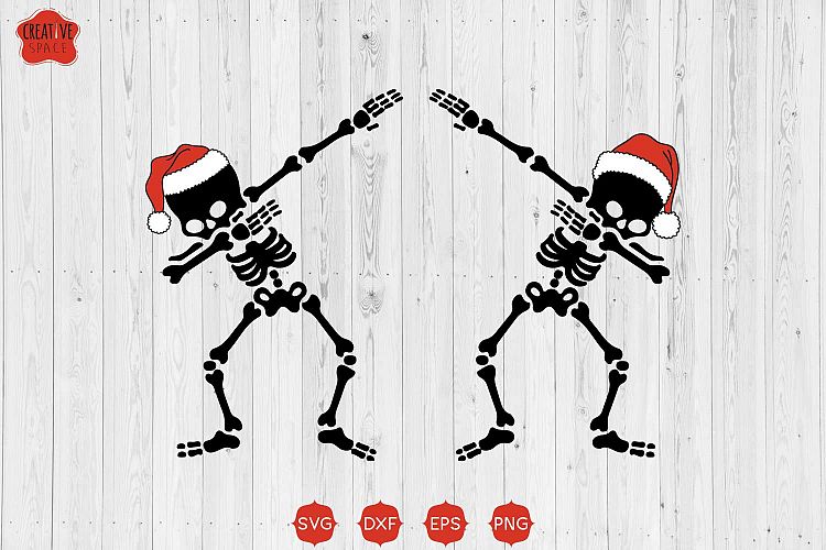 Dabbing skeleton With Santa Hat Svg