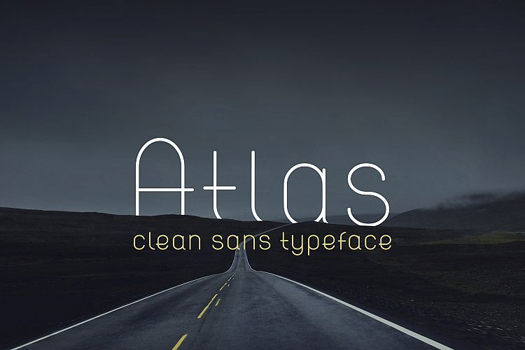 ATLAS clean modern sans typeface.