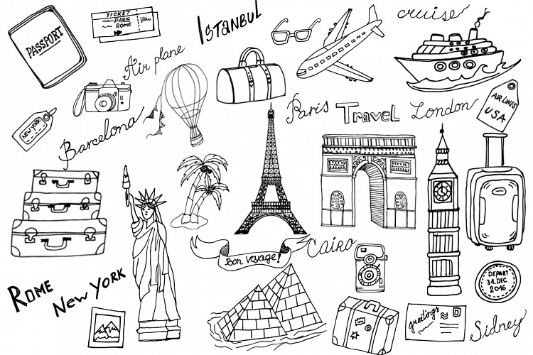 Doodle Travel clipart