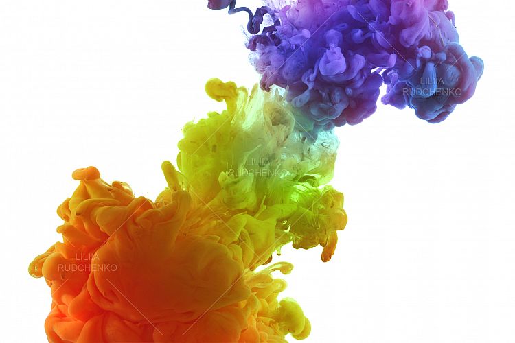 Acrylic colors in water. Abstract background.