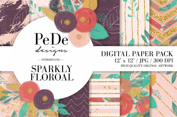 Sparkly Floral Backgrounds