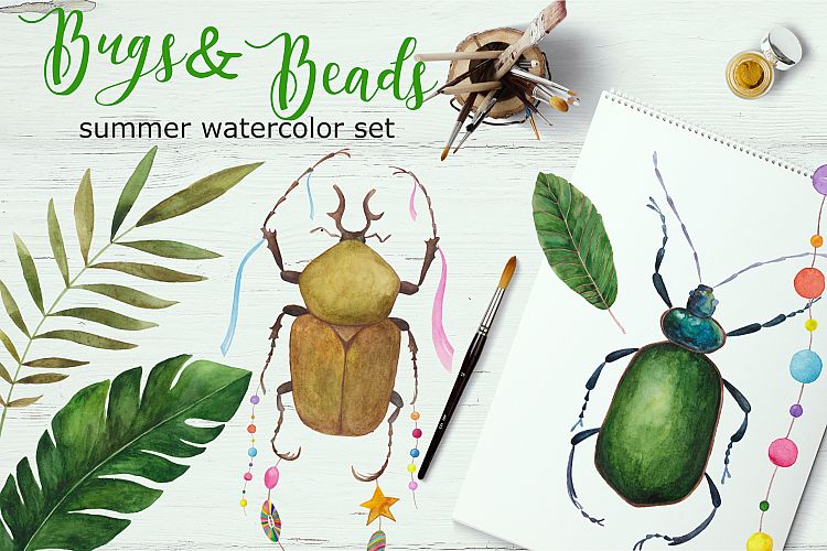Bugs&Beads. Bright watercolor set