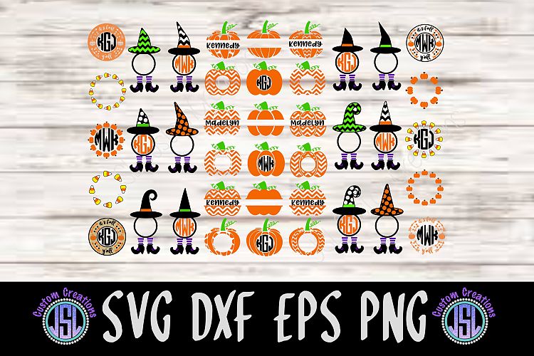 Halloween Monogram Frame Bundle Set of 40 | SVG DXF EPS PNG