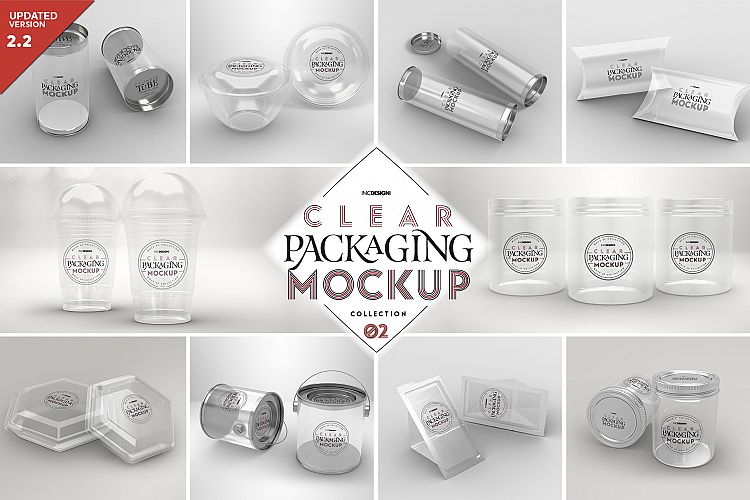 VOL.2 Clear Plastic Containers Packaging Mockup Collection