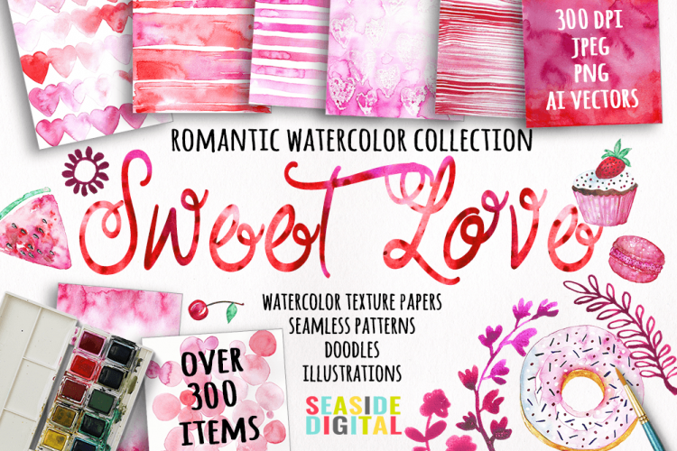 Sweet Love Watercolor Collection