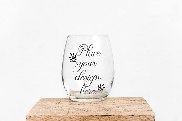 Stemless wine glass mockup no stem glasses mock up