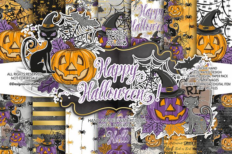 Happy Halloween digital paper pack