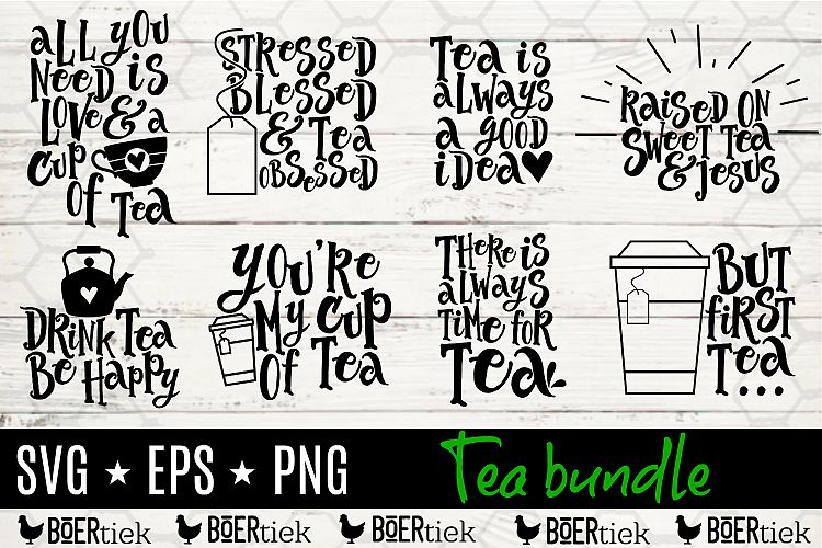 Tea quote bundle, SVG files, cutting files