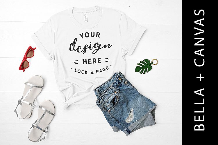 White T Shirt Mockup Bella Canvas 3001 Photo Mockup