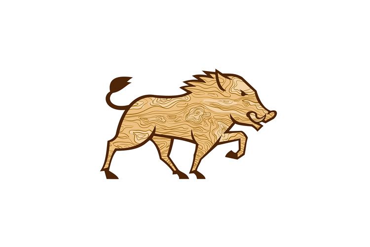 Wood Boar Marching Side Retro
