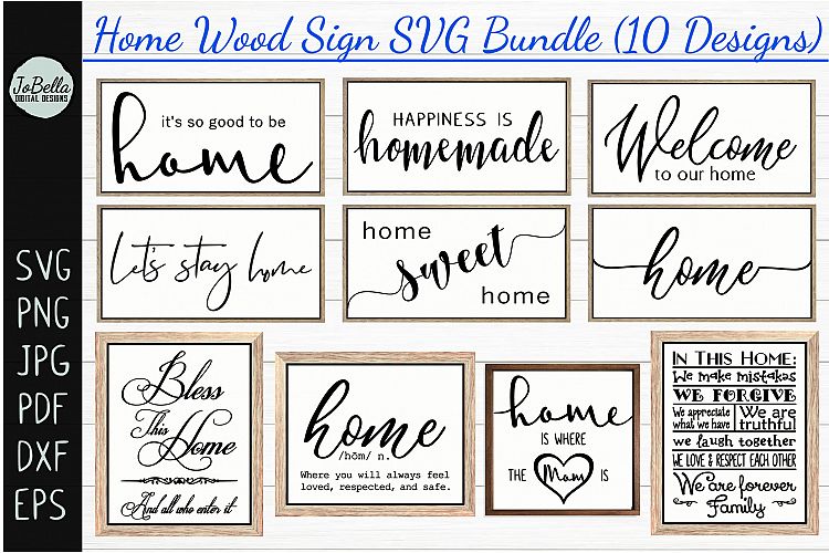 Download Home Wood Sign SVG Bundle - Farmhouse SVG Bundle (281734 ...