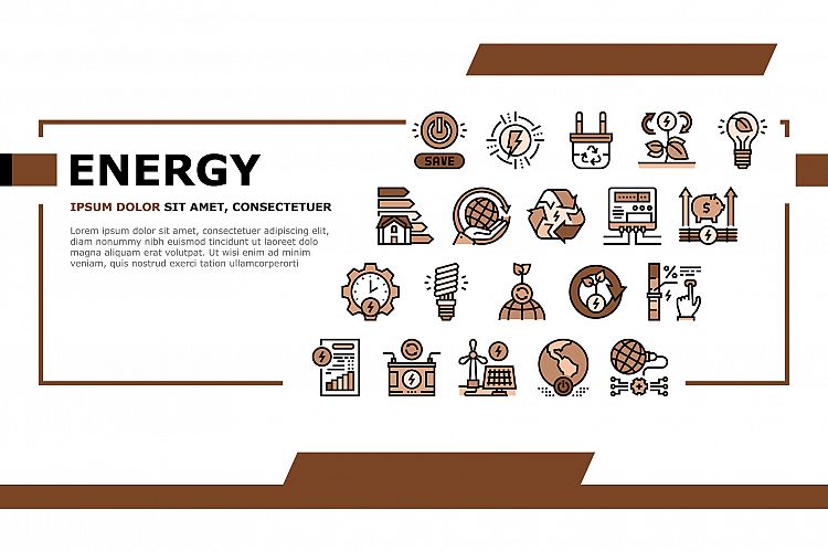 Energy Saving Tool Landing Header Vector example image 1