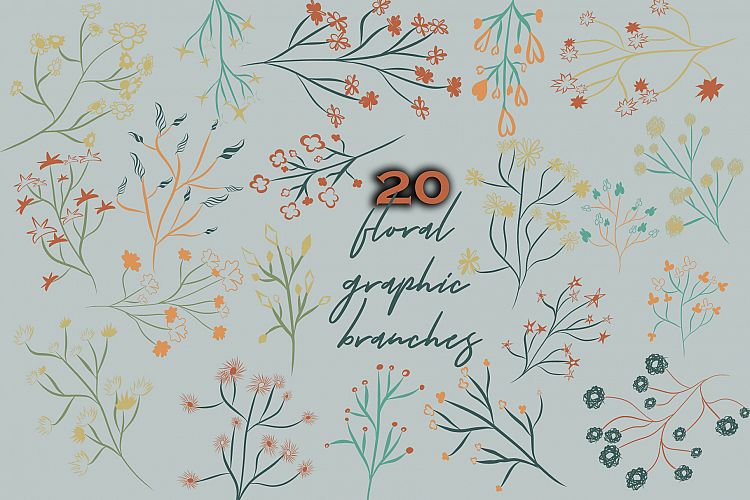 Floral graphic branches