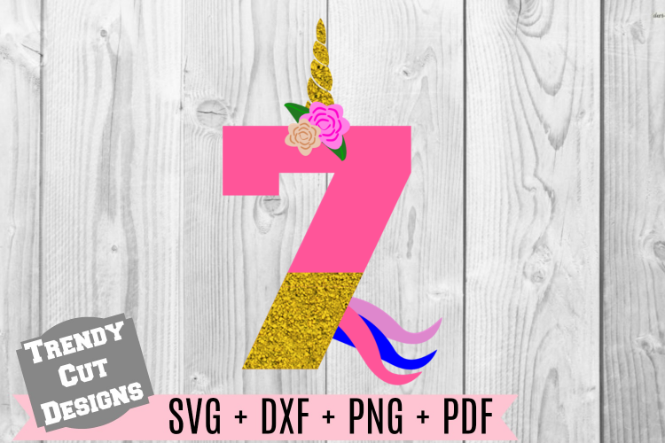 7th Unicorn Birthday SVG